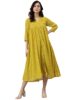 Women Lenhga Janasya Women's Mustard Poly Chiffon Self Design Frontslit Kurta