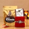 Rakhi for Brother with Chocolate Combo Gift Set - Designer Rudraksh Rakhi for Brother Bhaiya with Chocolates Pack
