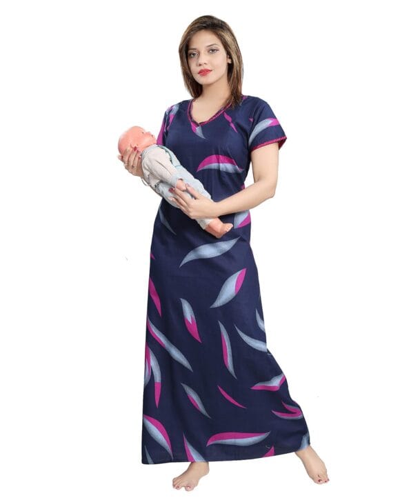 LIFE - TALE Women Cotton Maxi Nighty