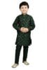 AHHAAAA Kids Ethnic Dupion Silk Sequin Work Kurta Pyjama Set For Boys