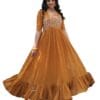Fashion Basket Georgette Anarkali Gown with Sequins and Embroidery for Women with Long Sleeves