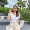 Standard Generic Women Cotton Blend Summer Off Shoulder Crop Tops Ruffles Short Sleeve Tie Back Top for Girls