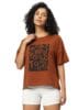 Women's Pure Cotton Casual Printed Oversized Round Neck Tshirt