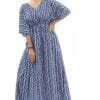 MODI FACTORY Jaipur Export Quality,Women's Cotton Kaftan Plus Size Maxi Caftan Gown Handmade Jaipur Block Print Sleepwear One Piece Long Dress Jaipur Lahariya..Size Adjustable m to XXXL,Free Size
