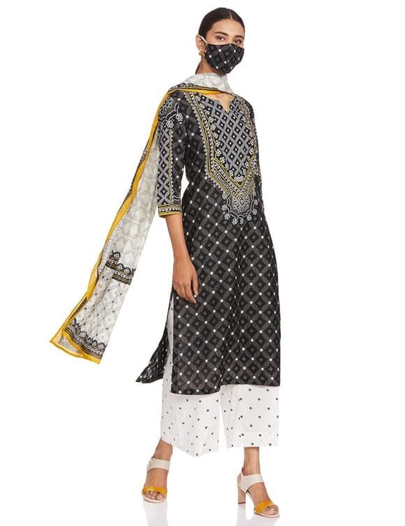 Cotton Straight Kurta Palazzo Suit Set