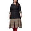 Yash Gallery Women's Plus Size Rayon & Cotton Cambric Zig-Zag Printed A-Line Kurta for Women