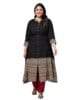 Yash Gallery Women's Plus Size Rayon & Cotton Cambric Zig-Zag Printed A-Line Kurta for Women