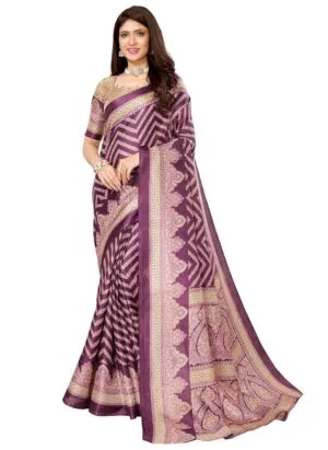 Yashika Womens Woven Printed Art Silk Saree with Unstitched Blouse Material