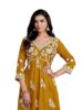 Standard Generic EthnicJunction Women's Vichitra Silk Chikankari Embroidered Naira Cut Kurta
