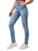 Women's Light Blue Slim Fit High Rise Regular Length Light Wash Denim Stretchable Jeans