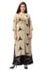 Rayon Slub Printed Straight 3/4 Sleeve Kurta Palazzo Set