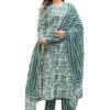 KLOSIA Women Straight Block Printed Kurta and Pant Set with Dupatta | Ethnic Set | Dupatta Set | Suit Set | Kurta Set | Wedding Suit |