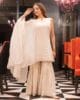 Women's Embroidered Cotton Kurta, Sharara & Dupatta