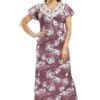 Fomti Women's Hosiery Cotton Nighty/Night Dress/Gown in Maternity Wear Printed Maxi