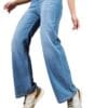 Miss Chase Women's Wide Leg High/Mid Rise Regular Length Jeans (Plus