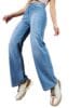 Miss Chase Women's Wide Leg High/Mid Rise Regular Length Jeans (Plus