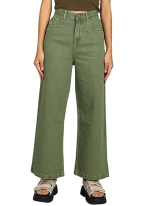 Urbano Fashion Women's Regular Fit Wide Leg Washed Jeans