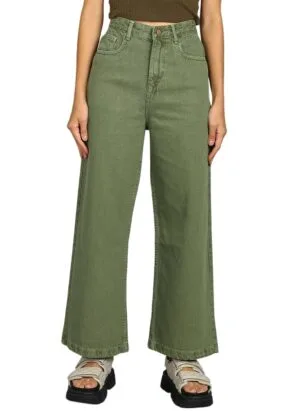 Urbano Fashion Women's Regular Fit Wide Leg Washed Jeans
