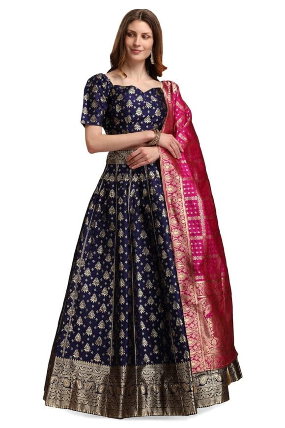 Jacquard Semi-Stitched Lehenga choli (Trisha)