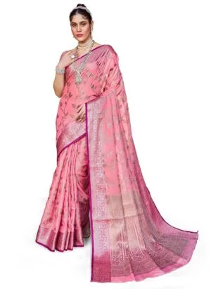 SWORNOF Women's cotton leaves Saree With Unstitched Boluse Piece
