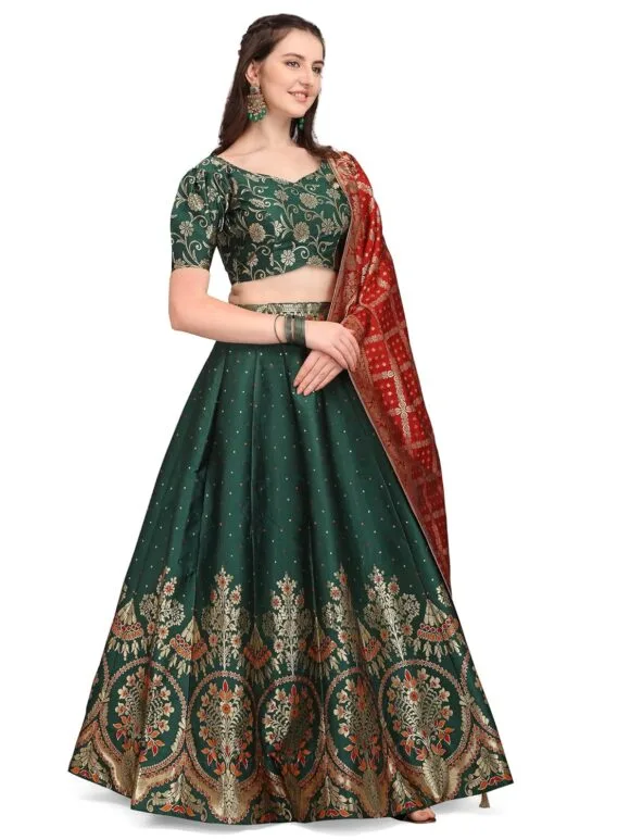 Jacquard Semi-Stitched Lehenga choli - Image 4