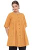 Mustard Cotton Woven Design Gathered Tunic