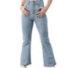 Dolce Crudo Women's Light Blue Bootcut High Rise Regular Stretchable Denim Jeans