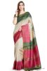 Standard Generic RANI SAAHIBA Women's Printed Art Tussar Silk Zari Border Saree With Blouse Piece