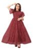 3Buddy Fashion Women Anarkali Maxi Long Net Gown with Silk Inner Ethnic Flared Semi Stitched Gown
