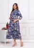 Rayon Printed Maternity Feeding Kurta with Zipper - Women's Anarkali Kurta Flared/A-Line Calf Length Maternity Dresses Feeding Gown