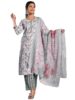 Women Kurta MIRCHI FASHION Women's Straight Fit Pure Cotton Jaipuri Floral Printed Pipe Beads Mirror Embroidered Kurta Set with Dupatta and Trouser