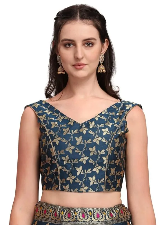Jacquard Semi-Stitched Lehenga choli - Image 5