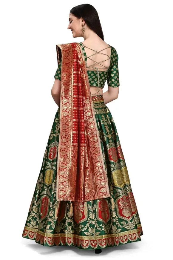 Jacquard Semi-Stitched Lehenga choli - Image 2