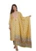 Women's Cotton Printed Printed Straight Embroidery Kurta With Palazzo & Dupatta Set