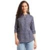 for Women Printed Shirt Top for Women | Tops for Women Stylish Latest | Office Wear Tops for Women | Cotton Blend Tops for Women | Mandarin Collar Top
