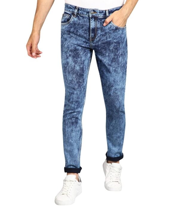 Men's Regular Fit Washed Jeans Stretchable