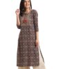 rytras Women's Cotton Printed Straight Kurta