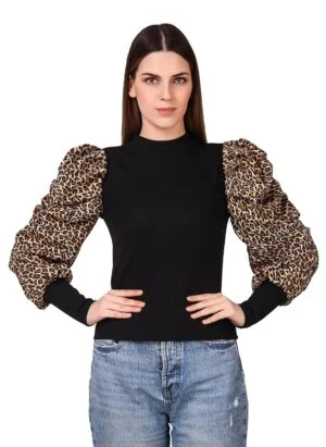 Women's Designer Western Tiger Print Regular Fit Top | Cotton Lycra | (ND-37_P)