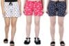 Womens Regular Fit Cotton Printed Shorts Combo (Pack of 3, Multicolor) WSCOMBO3_6000(1)_P
