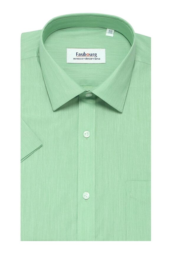 Solid Half Sleeve Slim Fit Cotton Blend Formal Shirt