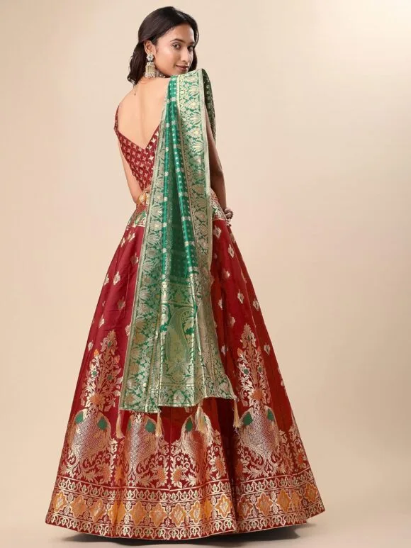 Jacquard Semi-Stitched Lehenga choli(Indra) - Image 3
