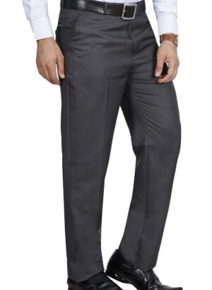 McHenry Men's Solid Formal Regular Fit Wrinkle Free PolyViscose Trousers
