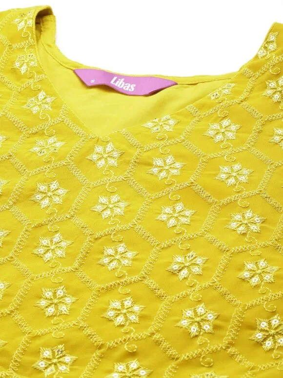 Embroidered Poly Georgette Lehenga Set - Image 4