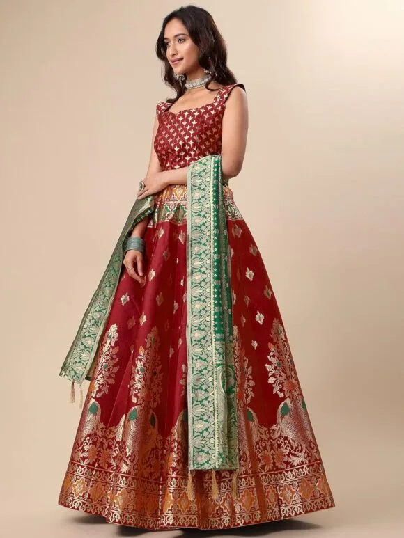 Jacquard Semi-Stitched Lehenga choli(Indra) - Image 2