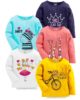 Kuchipoo Girls Cotton T-Shirt - Combo of 5, Multicolored (KUC-TSHRT-131)
