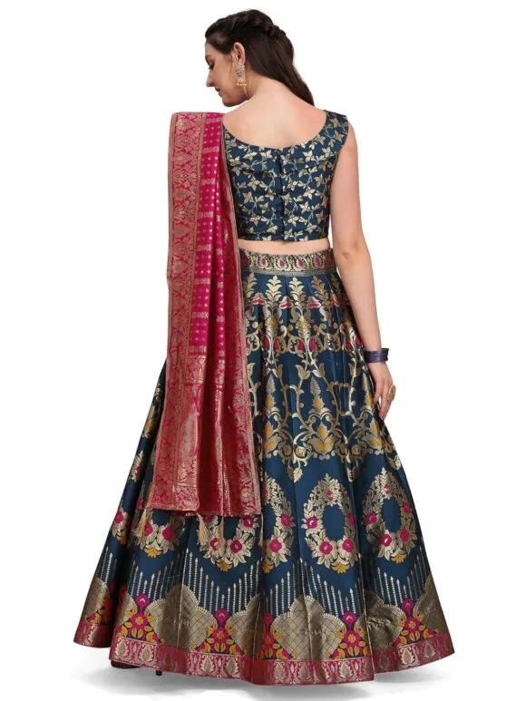 Jacquard Semi-Stitched Lehenga choli - Image 2