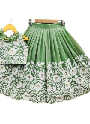 LAKAAE Girls Embroidered georgette Silk Full Stitched Lehenga Choli Set | Girls Ethnic Wear | Readymade Traditional Dress