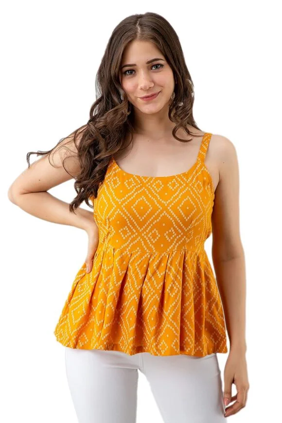 Casual Sleeveless Printed Top | Tops for Women
