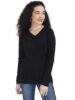 Standard Generic FLEXIMAA Women's Cotton Plain V Neck Full Sleeve T-Shirt