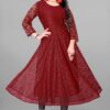 New Net Fabric Printed Gown and Kurtis for Woman Girl, Stylish Printed Gown & Kurtis in Net Fabric | Women's Party Attire | Sustainable Gowns, Latest Net Fabric Gown
